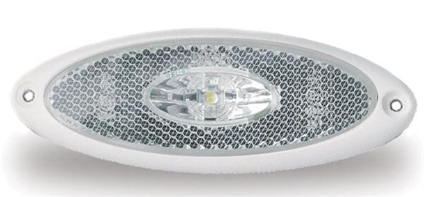 Frontlygte Oval Adria hvid LED