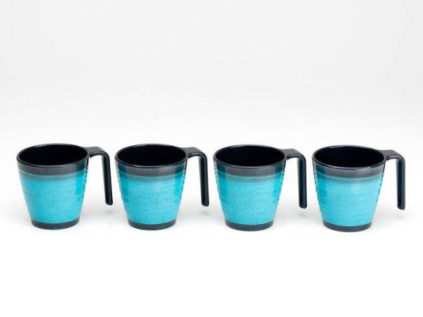 Stabelbare Krus Granit Aqua 4 pk