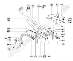 Gasreguleringsventil Dometic køleskab, knappen sidder på frontpanel, Farve gråbrun
