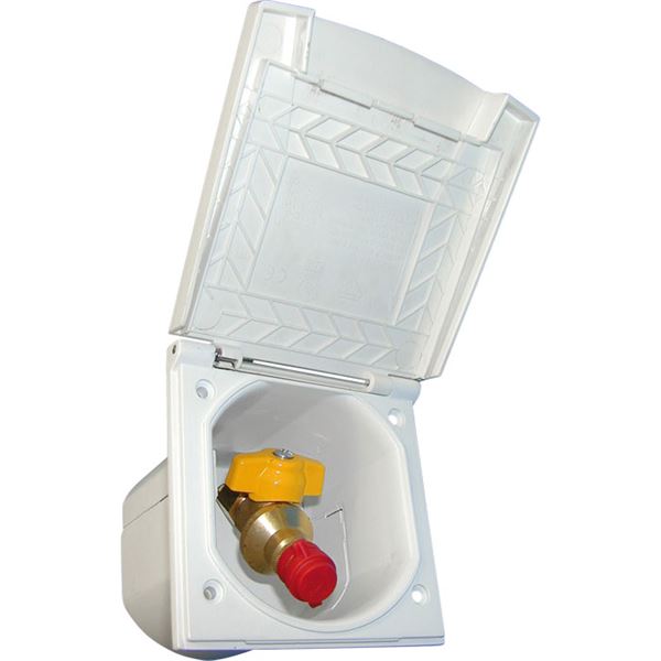 Udvendig gasstikdåse med slangestuds 