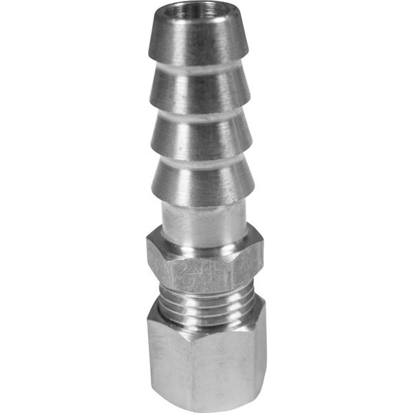 Gasstuds 8 mm rør med 10 mm hul med omløber messing