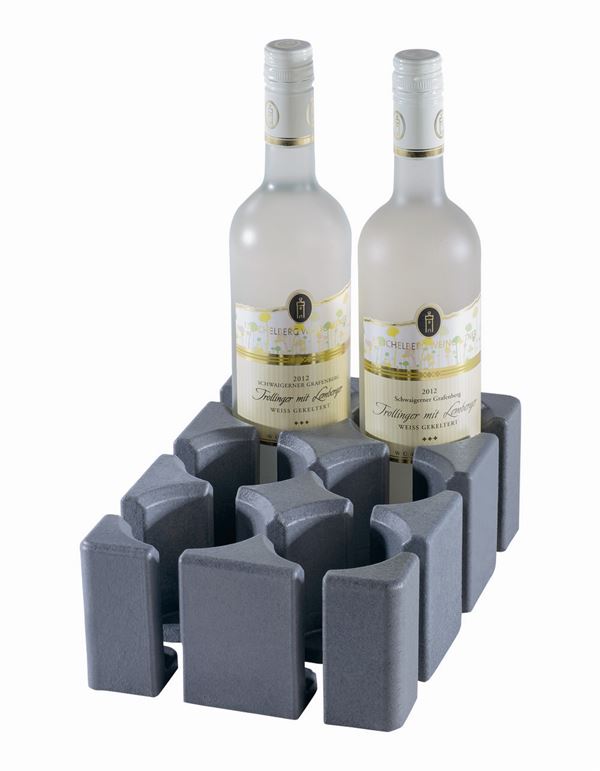 Glasholder "Purvario System 2" - høj version til 6 glas eller kopper - kombineres med velourmåtte