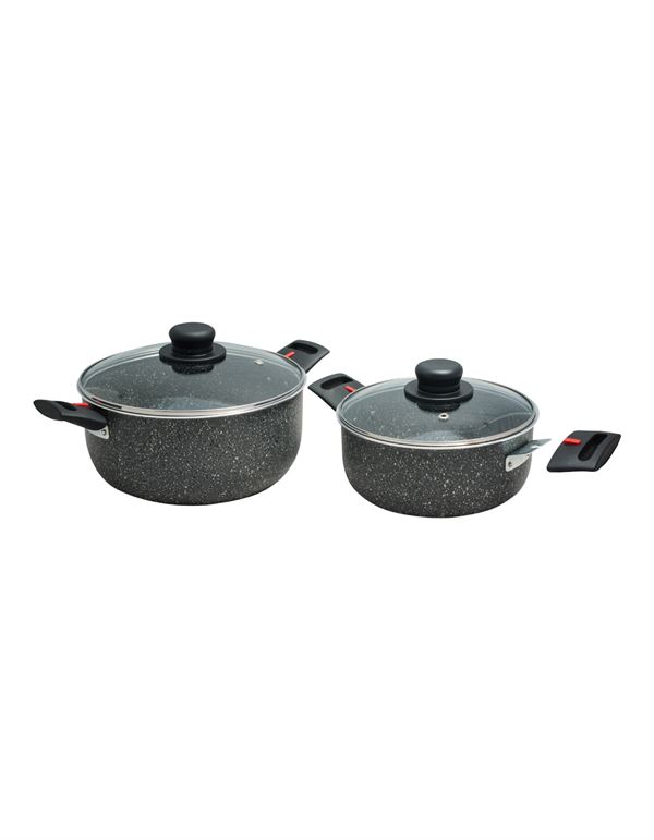 Gryde "Stone Rock 28" 6,3 l. - lavet i 99,5% aluminium med non-stick belægning og glaslåg