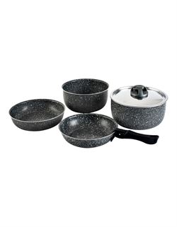 Grydesæt "Rockza" består af 7 dele - lavet i aluminium og med non-stick belægning