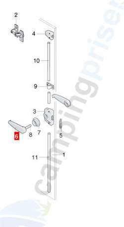 Håndtag til toiletdør Adria
