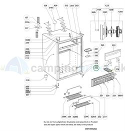 Knap til hængsel på Dometic køleskab 