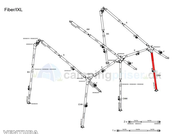 Isabella CHM-stang højre ben til Ventura Marlin og Cadet i IXL fiber med Fixus beslag