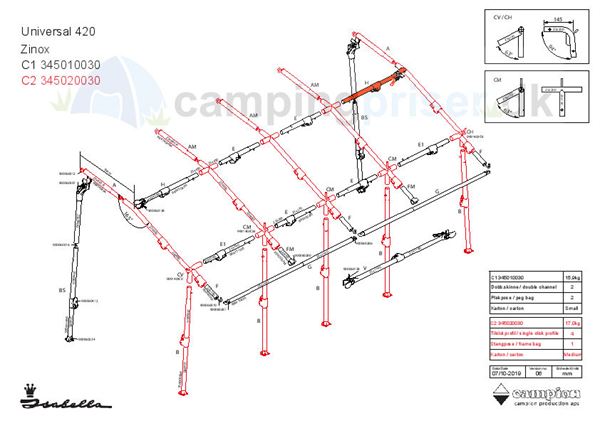 Isabella H-stang til Isabella Universal 420 Zinox med GripOn og T-Rex beslag
