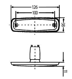 Hella Sidemarkeringslygte gul, 38 x 126 mm