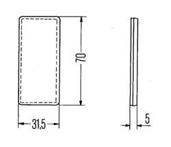 Hella Refleks Rød klæbebar 69 x 32 x 6 cm