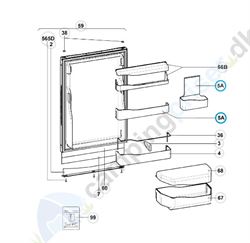 Hylde til Dometic køleskabsdør, mål 403,5 mm
