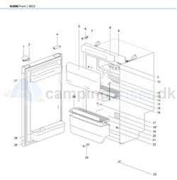 Hyldeforkant til Thetford køleskab N3080, N3141,  N3142