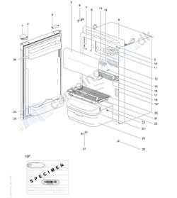 Hyldeforkant fast sokkel Thetford køleskab