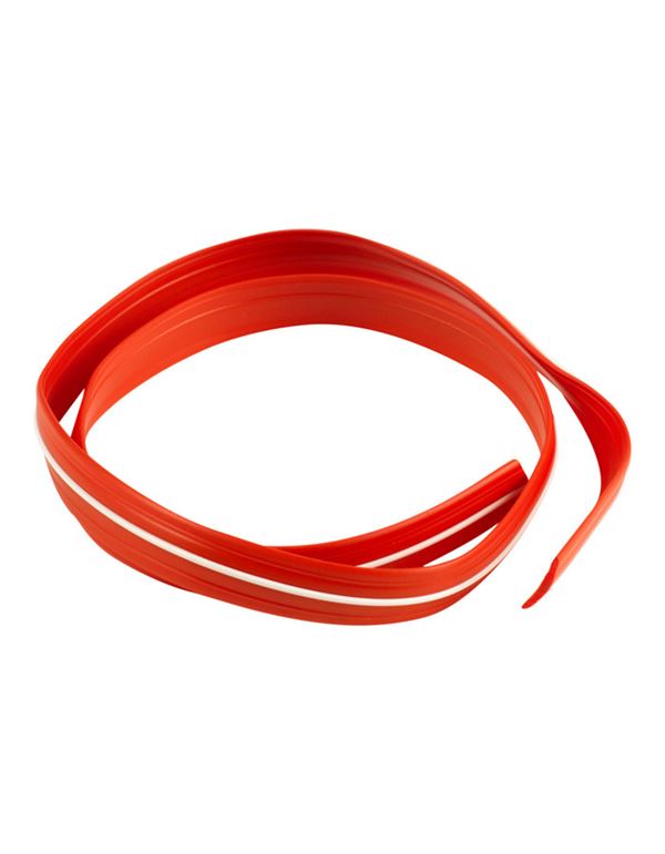 Indlæg til skinner rød med hvid stribe 12 mm