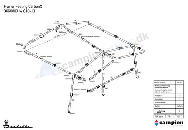Isabella G10-13 CarbonX stel til Hymer Feeling