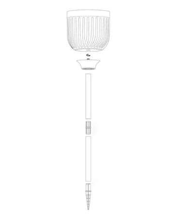 Jordspyd til lampe med bluetooth højtaler