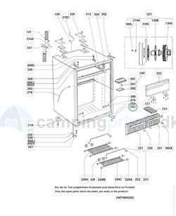 Hætte køleskabslås Dometic køleskab, farve grå