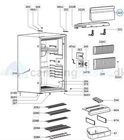 Dometic Låge til Frostboks, længde 389 mm