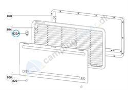 Firkantet lås til køleskabsrist Dometic køleskab, farve Fiat Bianco 210 hvid