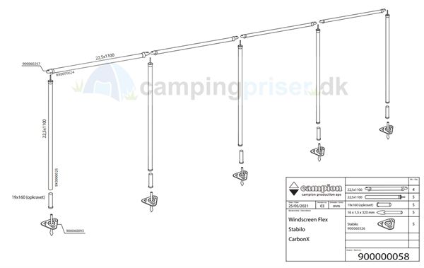 Isabella komplet stel til Isabella 4 fløjet læsejl i CarbonX