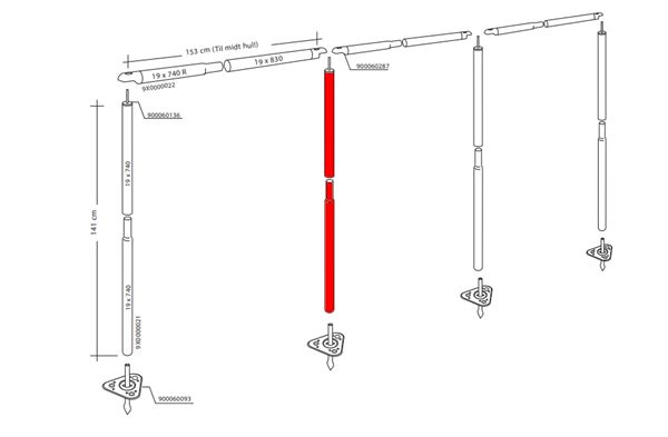Isabella ben til 3-sidet Isabella flex læsejl - Zinox