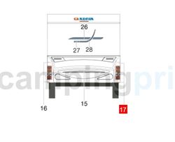 Klistermærke - Logo til højre side over og på siden af baglygte på Adria Campingvogn