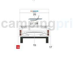 Streamer Venstre side ved baglygte på Adria Campingvogn Klistermærke - Logo