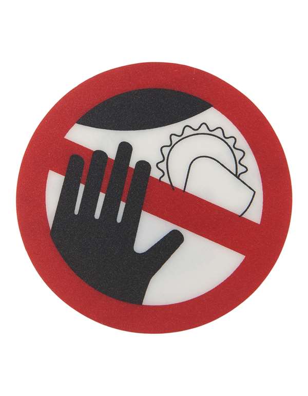 Mærkat til rulle "Pas på fingre"