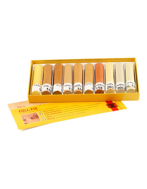 Møbelvoks Sortiment  * 10 ass. farver - lyse træ farver