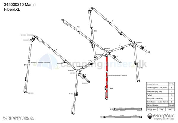 Isabella CMM-stang forreste ben til Ventura Marlin i IXL fiber med Fixus beslag 