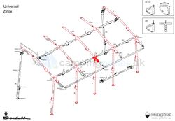 Isabella CM-kryds midterkryds til Isabella Universal 360 og 420 i Zinox med T-Rex beslag