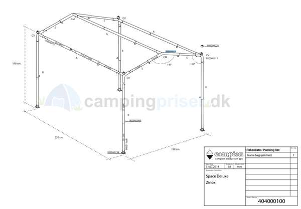 Isabella kryds til Isabella Space opbevaringstelt - Zinox