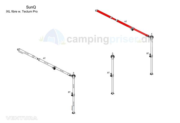 Isabella AT-stang tagstang til Ventura SunQ i IXL fiber med Fixus og kobling til Tectum beslag