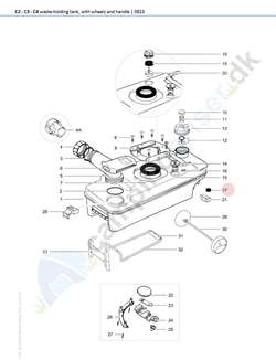 Pakning til trykudligningsventil til Thetford toilet