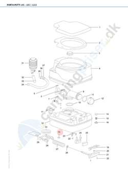 Pakning til trykudligningsventil til Porta Potti Thetford toilet