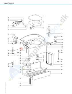 Pakning ved væg Thetford toilet C402C - C402X - C403L