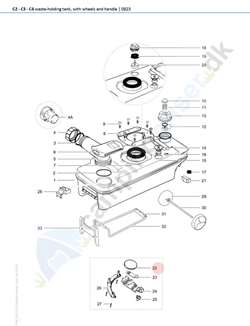 Plade til spærreventil til Thetford toilet C2 - C3 - C4