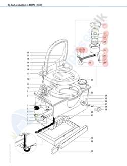 Pumpehus Thetford toilet C4 komplet