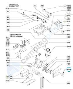 Regulerings knap termostat Dometic køleskab, farve gråbrun