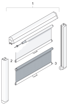 Kassettegardin Rastrollo (1270x400mm.) Hvid Adria