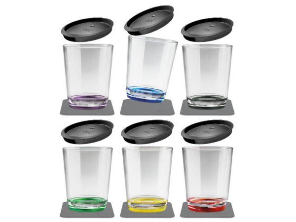 "Silwy" Multifarvet vandglas m/magnet 250ml