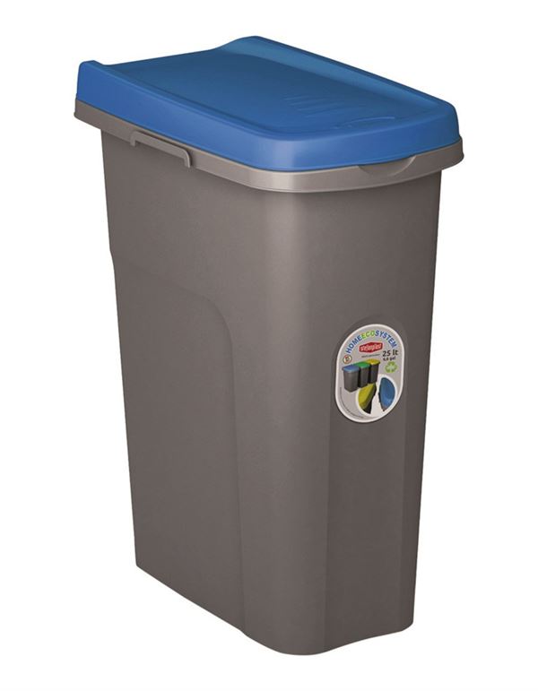 Skraldespand 25 L. - blå låg