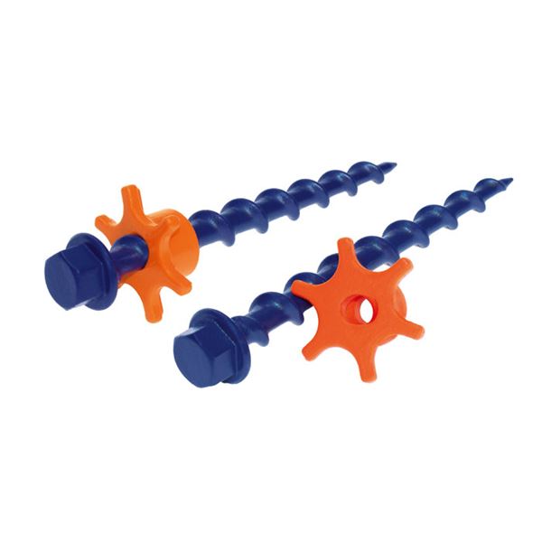 Peggy Peg 16 cm skruepløkker - med kontra møtrikker - pakke m/ 6 stk.