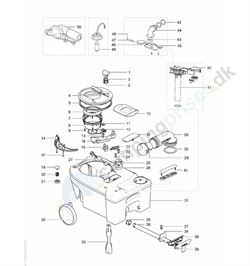 Skydepal til spærreventil til bundtank i Thetford C250 -C260 toilet