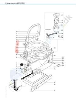 Skylleknap Thetford toilet C2 - C3 - C4