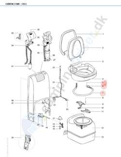 Slange med dyse til Thetford toilet C200CS - toilet C200CW.