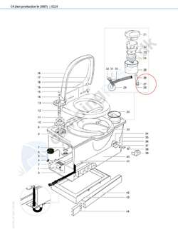 Slange med ventil Thetford toilet C4