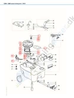 Thetford toilet C250 - C 260 bundtank