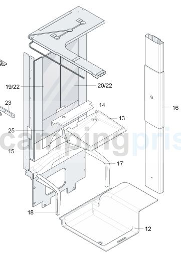 Spejl til toiletskab i toiletrum Adria