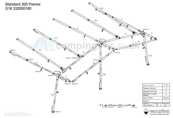 Isabella komplet stel G18 til Ventura D300 i Prenox